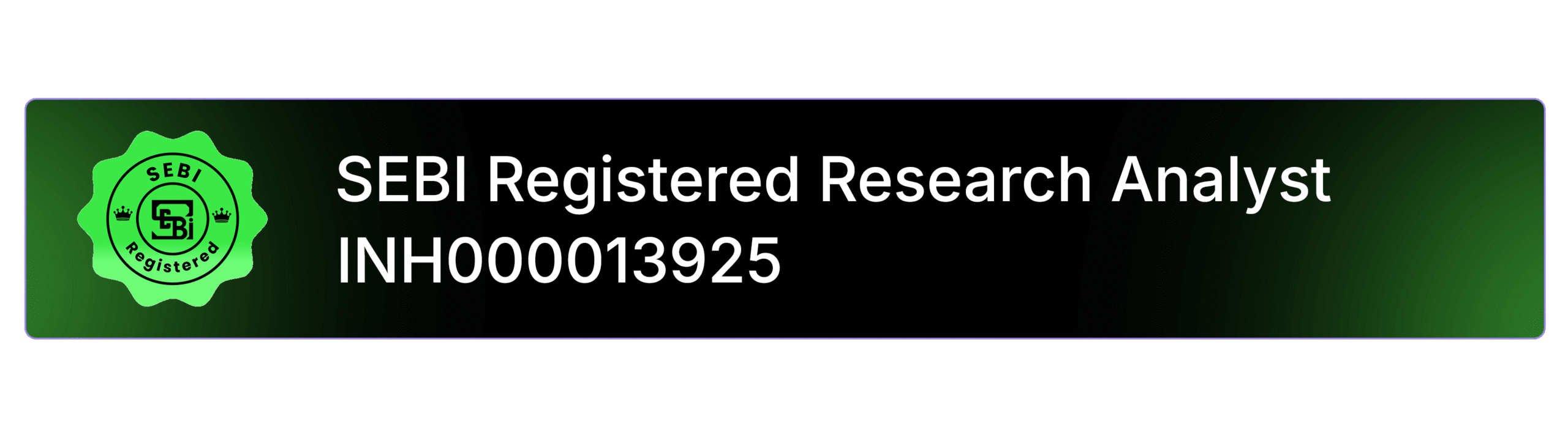 SEBI Registered Research Analyst INH000013925